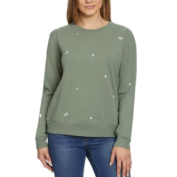 Gloria Vanderbilt Sweaters - NWT Gloria Vanderbilt Women's  Floral Embroidered Crewneck Pullover Sweater Top